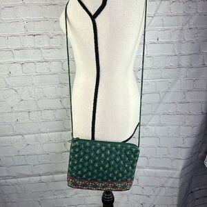⭐️Vintage Vera Bradley 3 piece cotton forest green crossbody purse bag set